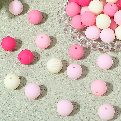 Rubberized Style Imitated Silicone Acrylic Beads MACR-PA0001-06A-01-1