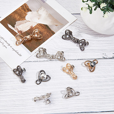 12Pcs 3 Colors Heart Shape Alloy Adjustable Jean Button Pins FIND-DR0001-88-1
