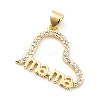 Rack Plating Brass Micro Pave Cubic Zirconia Pendants KK-K270-02G-1