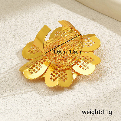 Elegant Flower Iron Open Cuff Ring for Women's Wedding Dress Accessories TU2718-1