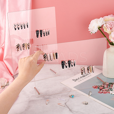 2 Sets 2 Style Assembled Acrylic Nail Art Display Rack ODIS-PH0001-65-1