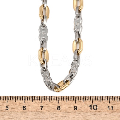 201 Stainless Steel 8 & Oval Link Chain Necklaces for Women NJEW-B143-03GP-1