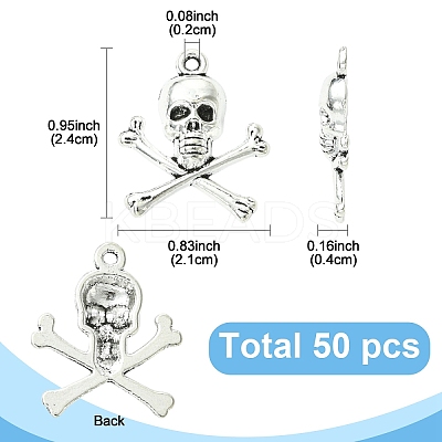 50Pcs Tibetan Style Alloy Pendants FIND-YW0009-48-1
