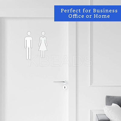 Acrylic TOILET Sign Stickers DIY-WH0569-66A-01-1