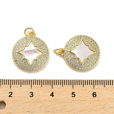 Brass Micro Pave Clear Cubic Zirconia Pendants KK-K365-02E-G-1