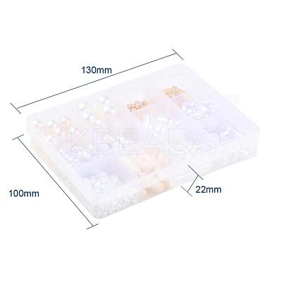164Pcs Flower & Round Plastic & Alloy Round Beads DIY-YW0002-57-1