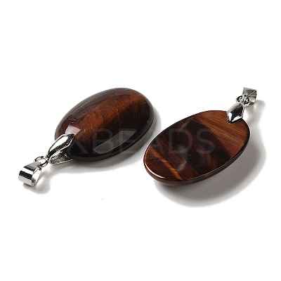 Dyed & Heated Natural Red Tiger Eye Pendants G-Z055-03P-20-1