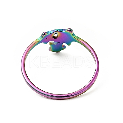Ion Plating(IP) 201 Stainless Steel Triple Star Finger Ring for Women RJEW-G266-26M-1