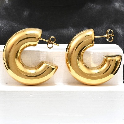 Ion Plating(IP) 316 Surgical Stainless Steel Stud Earrings for Women LS-EJEW-C053-02G-1
