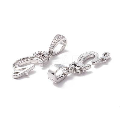Eco-Friendly Brass Micro Pave Cubic Zirconia Pendants KK-K265-01P-G-1