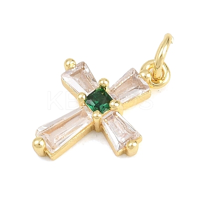Brass Micro Pave Cubic Zirconia Pendants KK-H273-51G-02-1