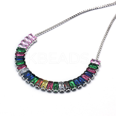 Brass Cubic Zirconia Bolo Tennis Bracelets BJEW-I272-02A-1