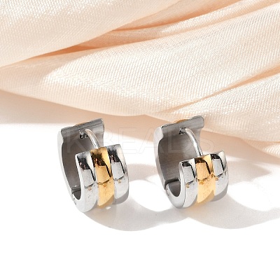 304 Stainless Steel Polishing Effect Hoop Earrings EJEW-M001-36GP-A-1