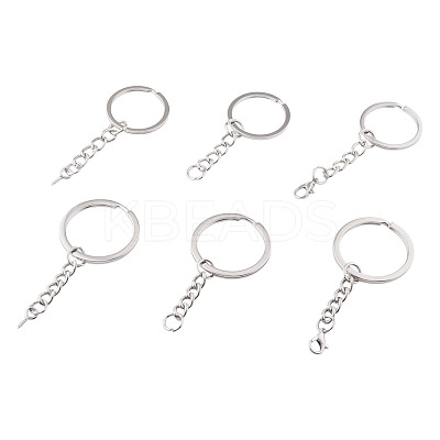 60Pcs 6 Styles Iron Split Key Rings FIND-TA0008-13-1