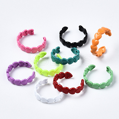 Spray Painted Brass Cuff Rings RJEW-S044-143-1