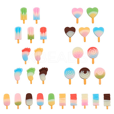 60Pcs 6 Style Resin Decoden Cabochons RESI-TA0001-36-1
