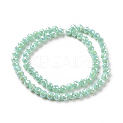 Electroplate Opaque Glass Beads Strands EGLA-H101-01-1
