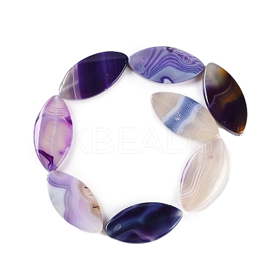 Natural Purple Banded Agate Beads Strands G-C141-A01-02-1