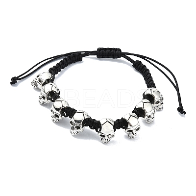Adjustable Alloy Braided Beads Bracelets BJEW-JB10917-1