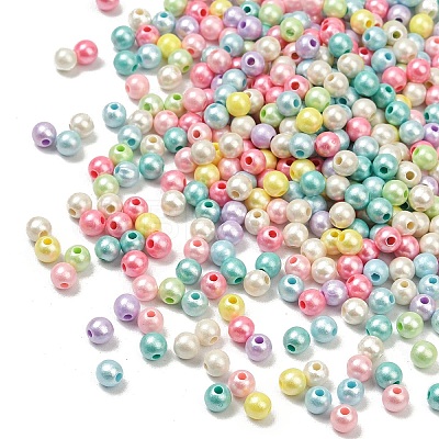 Opaque Acrylic Imitation Pearl Beads OACR-B031-55-6mm-1