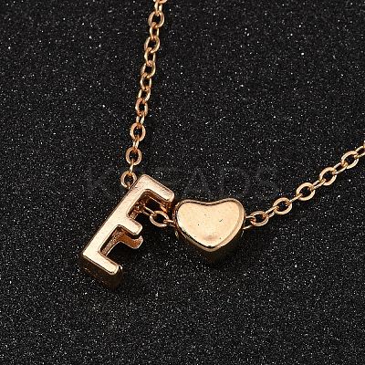Alloy Letter Heart Pendant Necklaces for Women NJEW-FS0001-09E-1