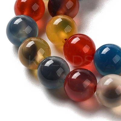 Natural Dyed & Heated Runny Agate Beads Strands G-K356-A01-01-1