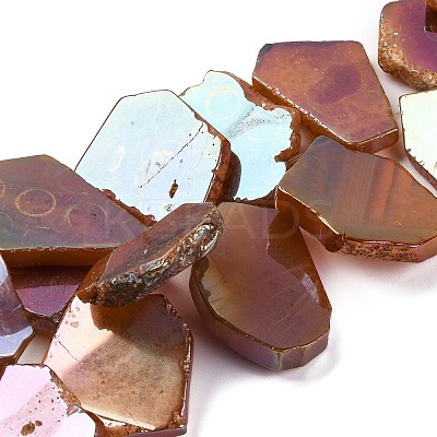 Electroplated Natural Agate Beads Strands G-K109-05-A-1
