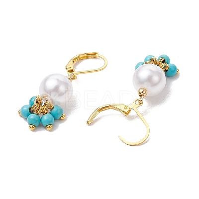 5Pair Brass Round Leverback Earrings EJEW-JE06367-1