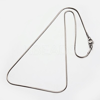 Non-Tarnish 304 Stainless Steel Snake Chain Necklaces NJEW-M114-31-P-1