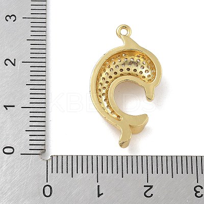 Rack Plating Brass Micro Pave Cubic Zirconia Pendants KK-G515-40G-01-1