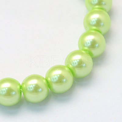 Baking Paint Pearlized Glass Pearl Round Bead Strands HY-Q003-4mm-07-1