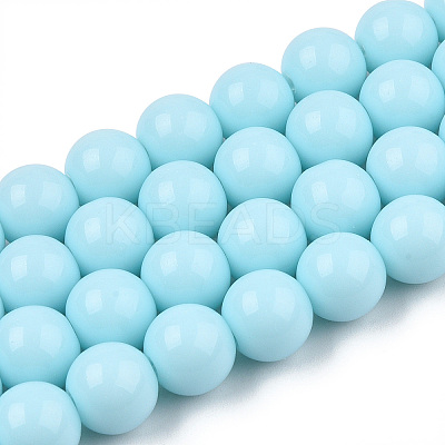 Opaque Solid Color Glass Beads Strands LS-GLAA-T032-P6mm-10-1