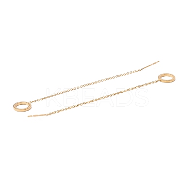 Long Chain with Open Ring Dangle Stud Earrings EJEW-A067-10G-1
