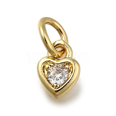 Brass Micro Pave Clear Cubic Zirconia Pendants ZIRC-I070-022G-1