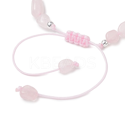 Natural Rose Quartz & Synthetic Synthetic Turquoise Beads Braided Bead Bracelets BJEW-JB13275-02-1