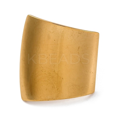 Anti-Tarnish 304 Stainless Steel Trapezoid Open Cuff Rings RJEW-M047-01G-1
