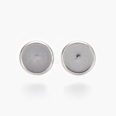 Non-Tarnish Eco-Friendly 316 Surgical Stainless Steel Stud Earring Settings LS-X-STAS-F181-01P-10mm-1