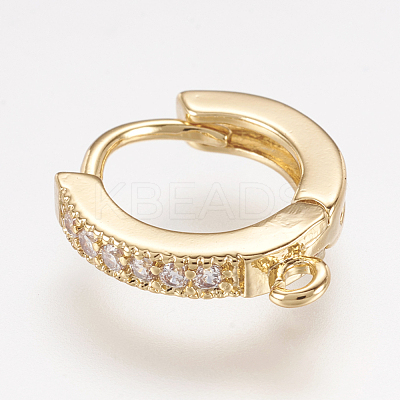 Brass Huggie Hoop Earring Findings X-KK-L152-20-1