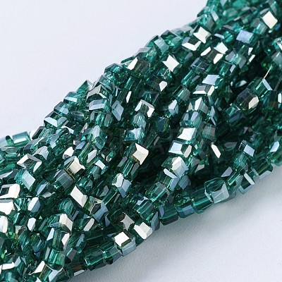 Electroplate Glass Beads Strands X-EGLA-F121-HR-A01-1