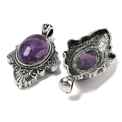 Natural Amethyst Big Pendants G-Z050-03C-1