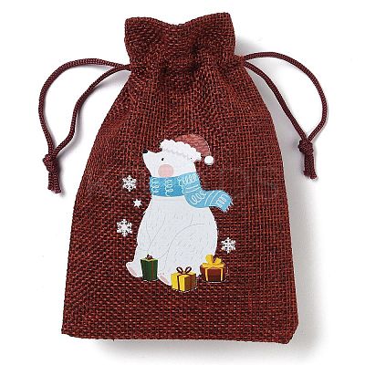 Christmas Theme Jute Cloth Storage Bags LS-ABAG-F010-01A-04-1