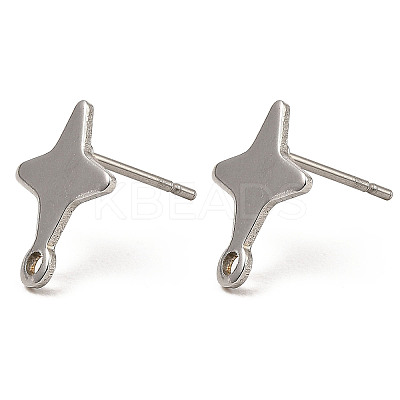 Non-Tarnish Star Shape 201 Stainless Steel Stud Earrings Findings STAS-Q251-02P-1