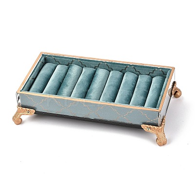 Flannelette & Wooden Rectangle Jewelry Displays Stand LS-ODIS-A010-13-1