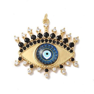 Rack Plating Brass Cubic Zirconia Pendants KK-G504-19G-01-1