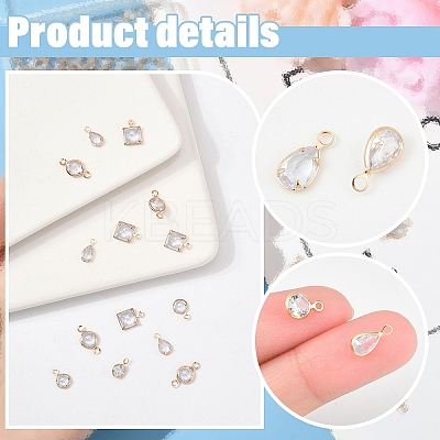 80Pcs 4 Styles Brass Cubic Zirconia Charms Sets ZIRC-YW0001-27-1