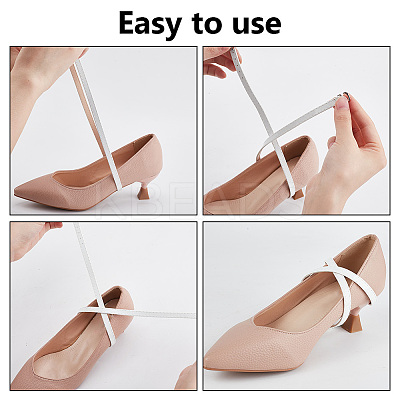 4 Pairs 4 Colors Imitation Leather Shoelace Bands FIND-DR0001-14-1