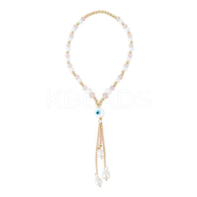 Glass & Pearl Beaded Car Hanging Decorations HJEW-DR00019-1