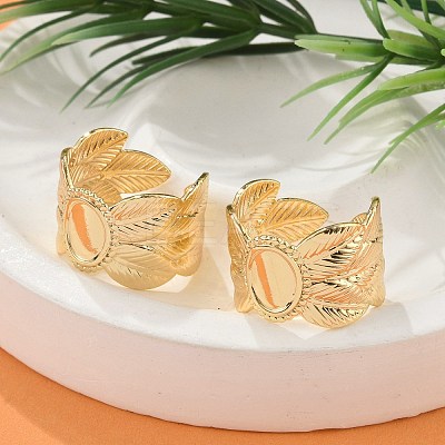 Brass Cuff Rings for Women RJEW-B119-10G-1