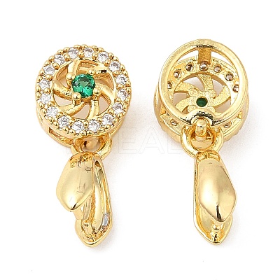 Brass Micro Pave Cubic Zirconia Pendant Pinch Bails KK-I705-06G-1