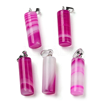 Natural Banded Agate Pendants G-E135-02P-14-1
